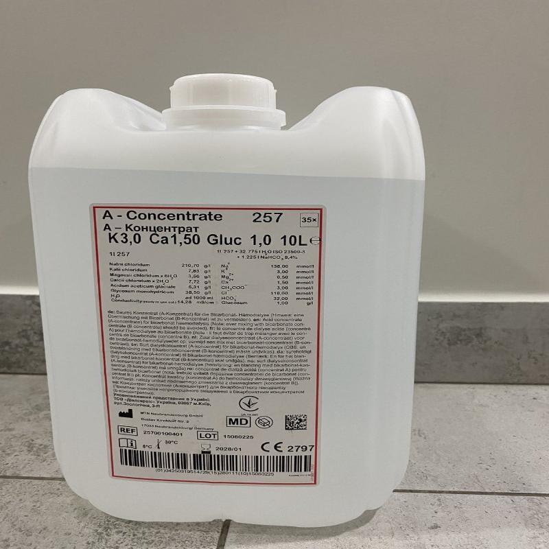 Концентрат діалізний А – компонент, тип 257